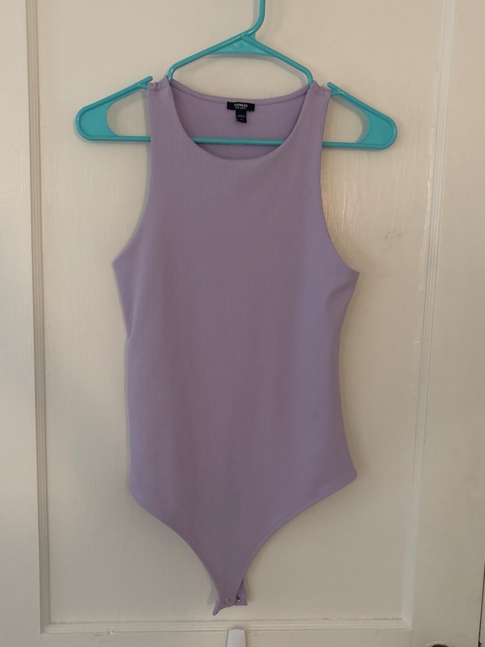 Lilac Ribbed Sleeveless Bodysuit Express